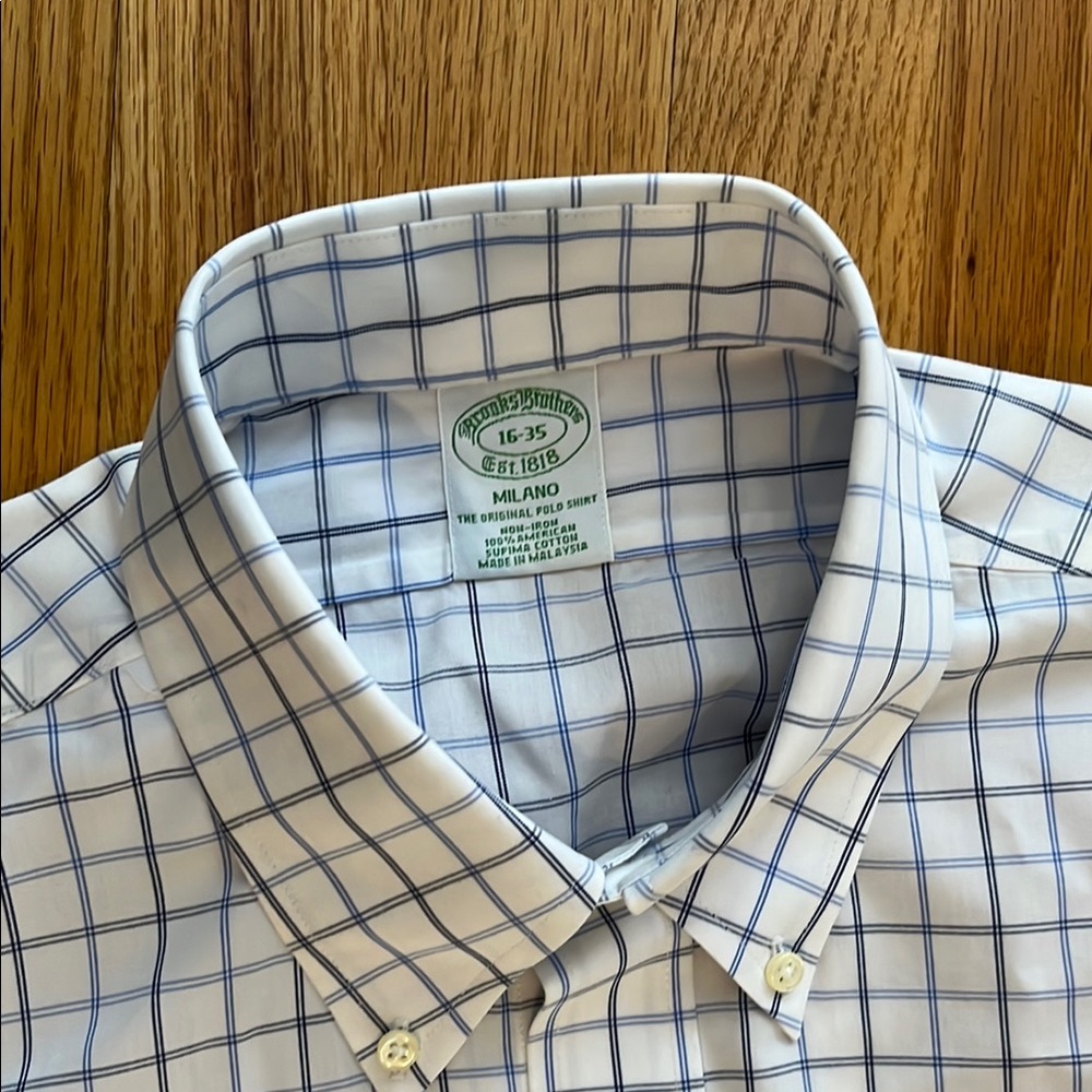 Brooks Brothers Small Windowpane Button Down Shir… - image 2